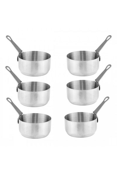 Culinaro Set of 6 sauce pots with stainless steel handle 80ml, 6.2xh3cm