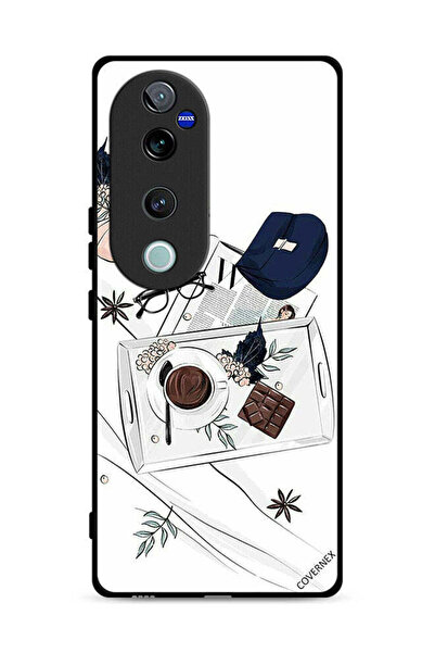 Covernex غطاء حماية فيفو V40 برو 5G بنقشة القهوة والشوكولاتة