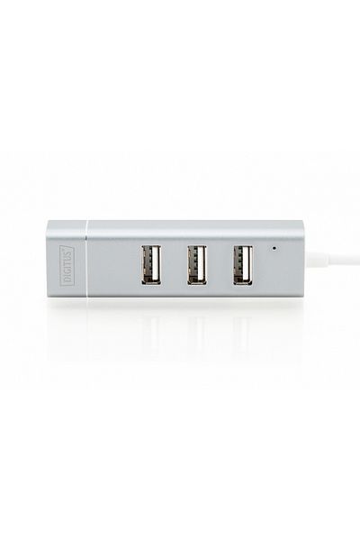 Digitus Concentrator USB-C 3-Porturi + LAN Ethernet
