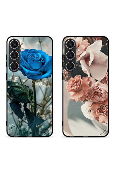 Covernex حافظتان لهاتف سامسونج جالاكسي S25 5G، أغطية حماية وردية مسائية وزهور...