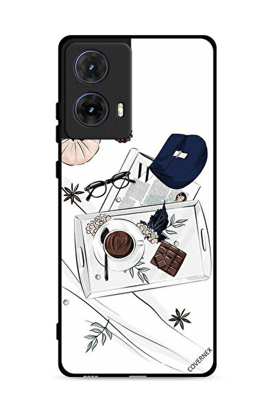 Covernex غطاء حماية لهاتف موتورولا موتو جي 85 5G بنقشة القهوة والشوكولاتة