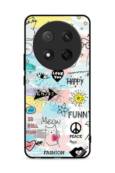 Covernex غطاء حماية Honor X9c 5G بتصميم Doodle Meow Enjoy