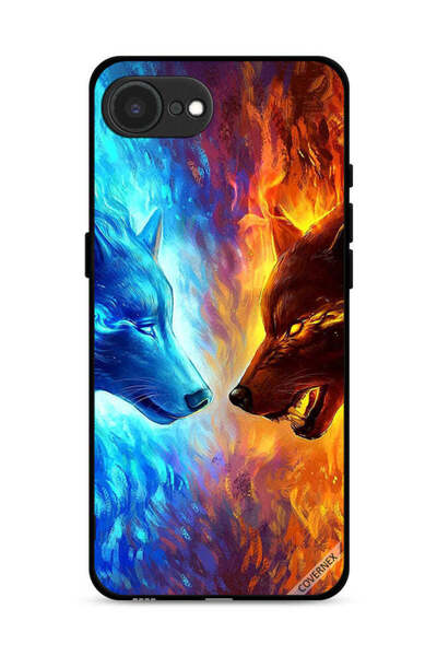 Covernex غطاء حماية لجهاز Apple iPhone 16e بتصميم ذئب الماء والنار