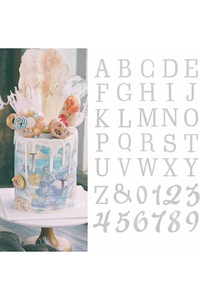 Hileyu Set of 37 letters and numbers cake decorations, acrylic, gold/silver/rose