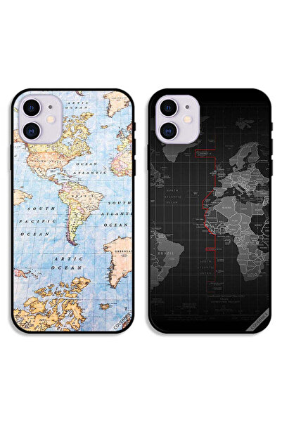 Covernex حافظتان واقيتان لهاتف Apple iPhone 12 مع خريطة العالم