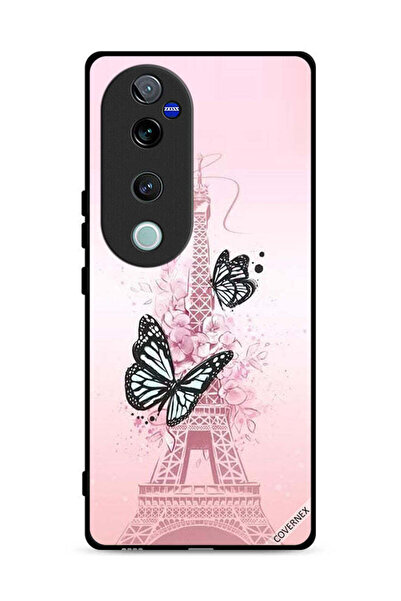 Covernex غطاء حماية لهاتف Vivo S19 Pro 5G بتصميم فراشات على برج إيفل