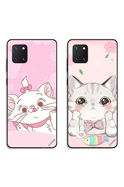 Covernex حافظتان لهاتف سامسونج جالاكسي نوت 10 لايت، أغطية واقية بتصميم قطة وس...