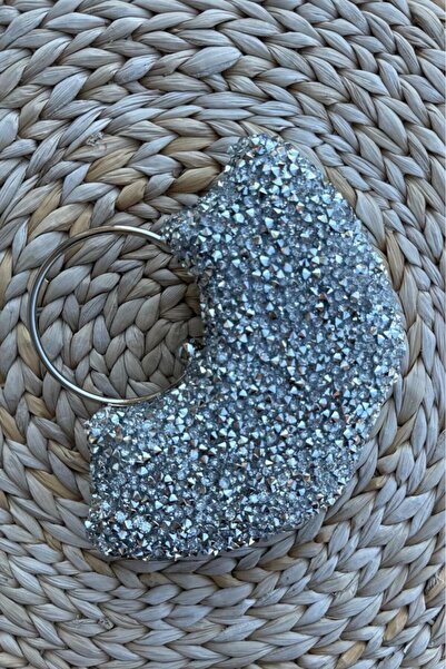 Melissa Boutique Women's Silver Stone Plated Cleopatra Model Evening Dress Bag (21X10X5 cm)