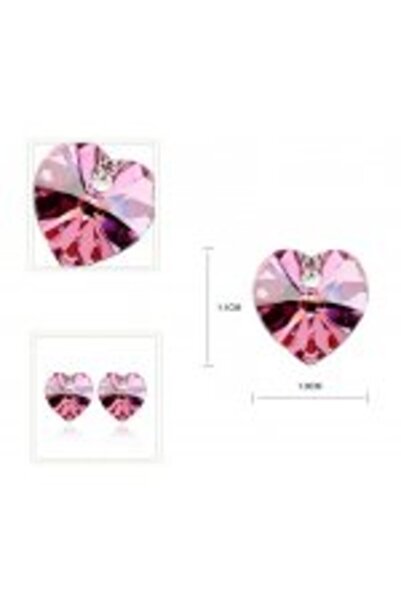 Kelan Elegant jewelry set – cat necklace and earrings with pink crystals