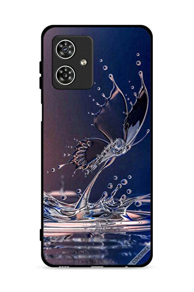 Covernex غطاء حماية لهاتف موتورولا موتو جي 54 5G بنقشة قطرات الماء على شكل فراشة