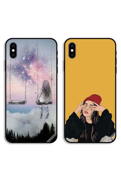 Covernex حافظتان واقيتان لهاتف Apple iPhone X، تصميم فتاة حزينة وحيدة