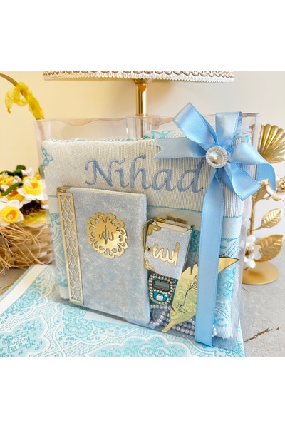 Safa Gift İsimli Seccade, Zikirmatik, Kadife Yasin, İnci Tesbih, Kitap Ayracı...