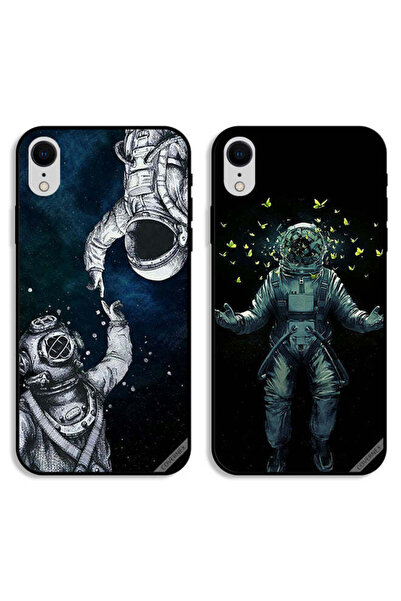 Covernex حافظتان لهاتف Apple iPhone XR بأغطية واقية بتصميم رواد فضاء وفراشة