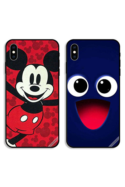 Covernex حافظتان لهاتف Apple iPhone X بغطاءين واقيين برسومات Happy Smiley وHa...