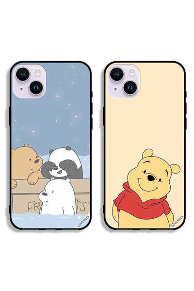 Covernex حافظتان واقيتان لهاتف Apple iPhone 14 Plus، أغطية Bear Friends وHapp...