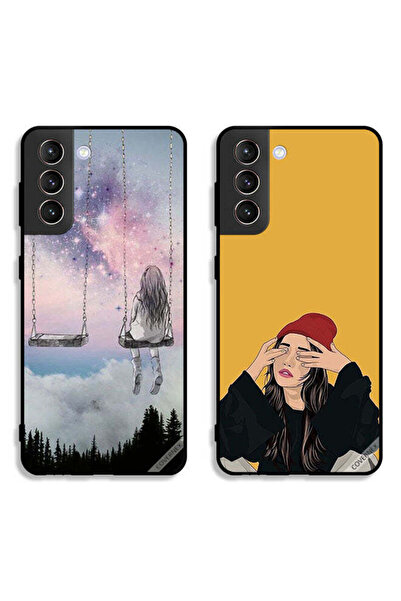 Covernex حافظتان لهاتف سامسونج جالاكسي إس 21 بلس 5G، أغطية حماية، رسم فتاة وح...