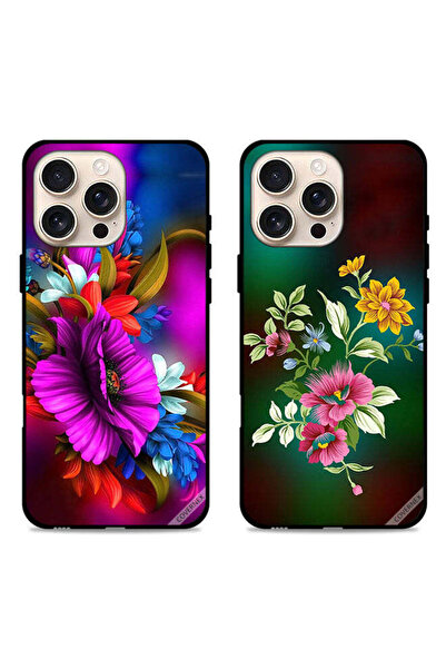 Covernex حافظتان واقيتان لهاتف Apple iPhone 16 Pro برسومات زهور عالية الدقة