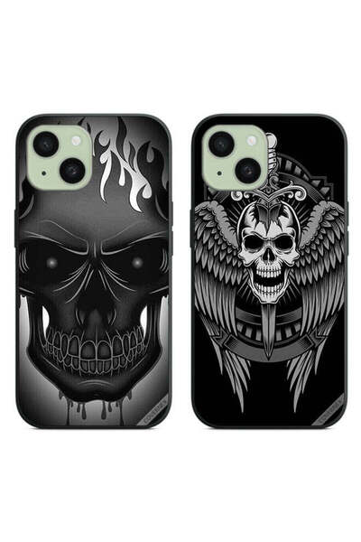 Covernex حافظتان واقيتان لهاتف Apple iPhone 15 Plus بتصميم جمجمة وأجنحة نسر