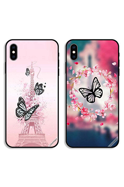 Covernex حافظتان واقيتان لهاتف Apple iPhone X بتصميم فراشة في حلقة وفراشة على...