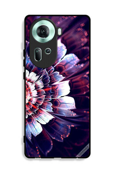 Covernex غطاء حماية لهاتف Oppo Reno11 5G مزين بزهرة كبيرة على الجانب الأيسر