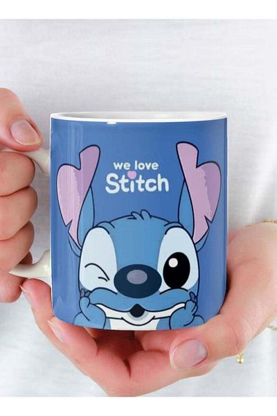 Story of candle Ceramic Mug with 'Stitch' Design in White