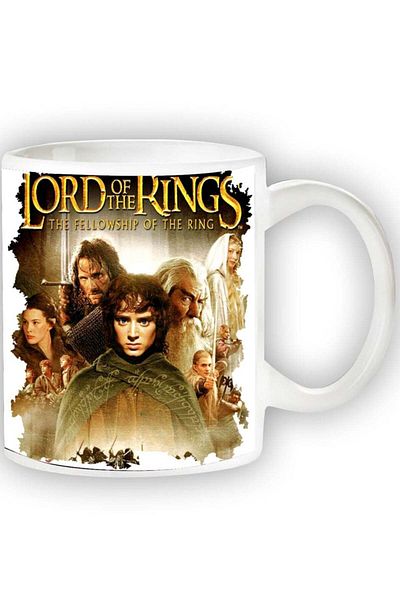 Story of candle Ceramic Mug with 'Lord of the Rings' Design in White Color