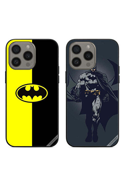 Covernex حافظتان لهاتف Apple iPhone 15 Pro Max مع أغطية حماية بشعار باتمان وف...