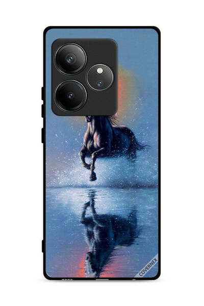 Covernex غطاء حماية لهاتف Realme GT 6T 5G، رسم حصان يركض في الماء