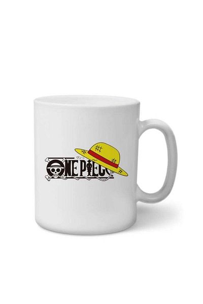 Story of candle Ceramic Mug with 'One Piece' Design in White
