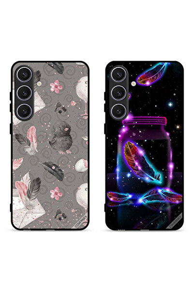 Covernex حافظتان لهاتف سامسونج جالاكسي S25 5G، أغطية حماية من ريش الدجاج والر...