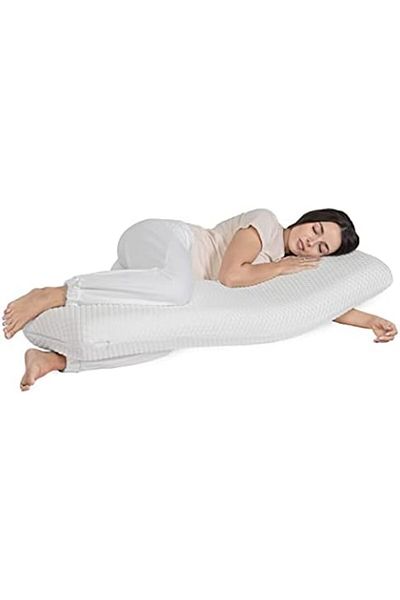 Moon Multi function pillow - Full Body Pillow with Memory Foam, Long Pillow (White)