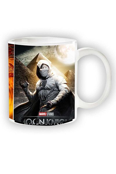 Story of candle Ceramic Mug with 'Moon Season' Design in White