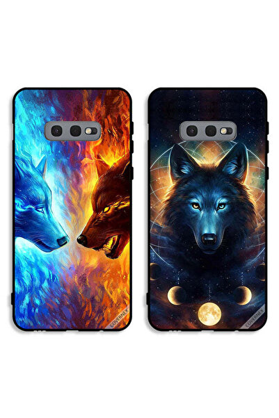 Covernex Two Cases For Samsung Galaxy S10e Protective Covers Wolf and Space