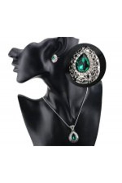 Kelan Set bijuterii Queen Elegance – cristale Royal Green, placat cu argint S925