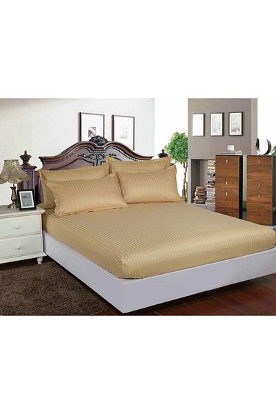 Pucioasa Damask bed cover set + 2 pillowcases for 180x200cm mattress, beige (cappuccino), DAM7
