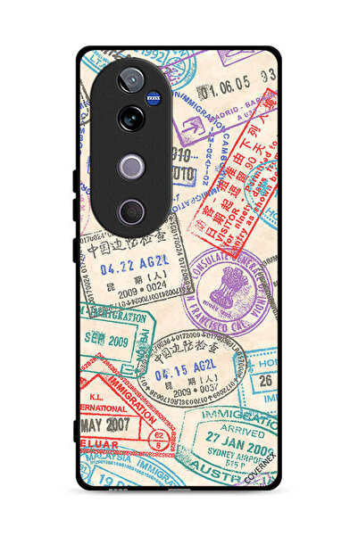 Covernex غطاء حماية لهاتف Vivo V40 5G بنقشة طوابع السفر