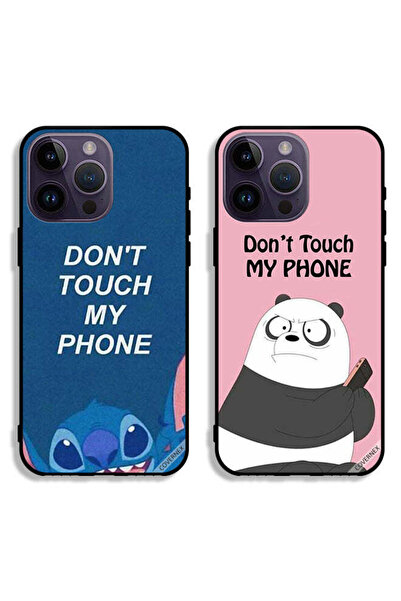 Covernex حافظتان واقيتان لهاتف Apple iPhone 14 Pro، مطبوع عليهما "لا تلمس هاتفي"