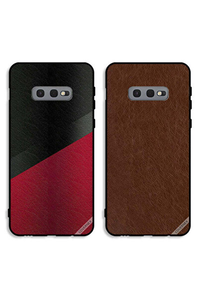 Covernex حافظتان لهاتف سامسونج جالاكسي S10e بغطاءين واقيين بنقشة سوداء وحمراء...