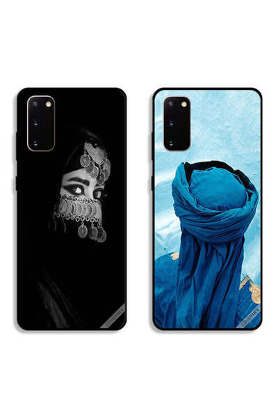 Covernex جرابان لهاتف سامسونج جالكسي S20 بغطاءين واقيين بتصميم عربي وعيون جميلة