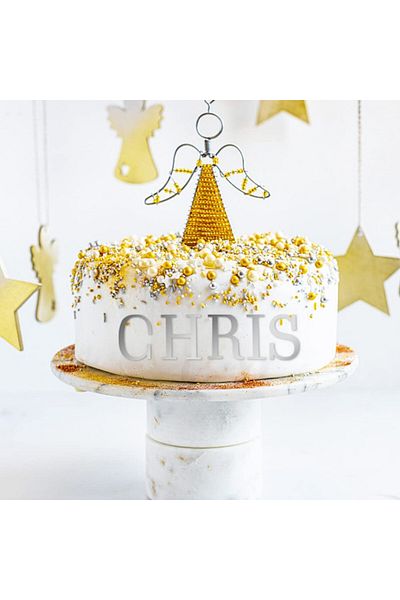 Hileyu Set of 37 letters and numbers cake decorations, acrylic, gold/silver/rose