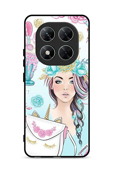 Covernex غطاء حماية لهاتف Xiaomi Poco X7 5G مع رموش على الحقيبة وفتاة وحيد القرن