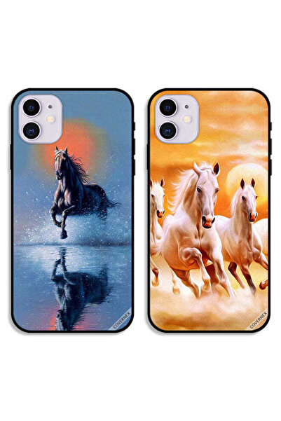 Covernex حافظتان لهاتف Apple iPhone 12 mini، أغطية حماية، خيول تركض
