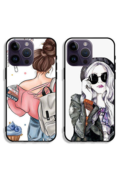 Covernex حافظتان واقيتان لهاتف Apple iPhone 14 Pro، بتصميم فتاة أنيقة وكتب في...