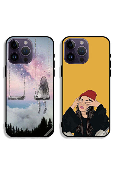 Covernex حافظتان واقيتان لهاتف Apple iPhone 14 Pro Max، تصميم فتاة وحيدة حزينة