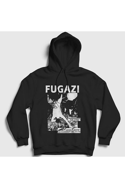Presmono Унисекс черен суитшърт с качулка Poster Florida Fugazi 555748tt