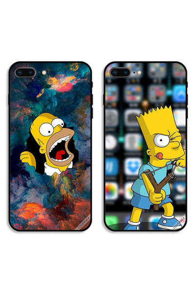 Covernex حافظتان واقيتان لهاتف Apple iPhone 7 Plus برسومات سيمبسون وكارتون ال...