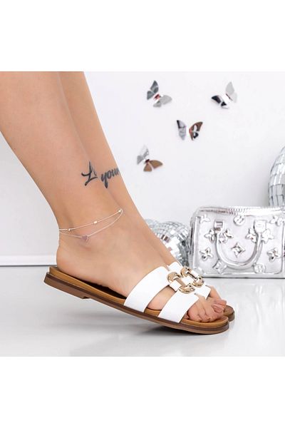 mei Women's Slippers with Low Sole 3GZ99 White |