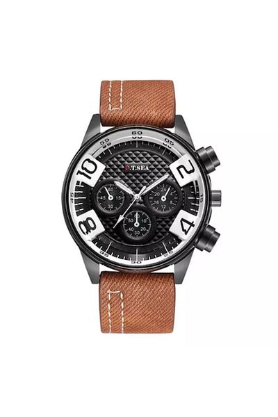 QUARTZ Premium Men's Watch O.T.Sea Q130, Brown Leather Strap, Analog Display