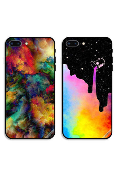 Covernex حافظتان واقيتان لهاتف Apple iPhone 8 Plus بألوان عتيقة وتلوين السماء