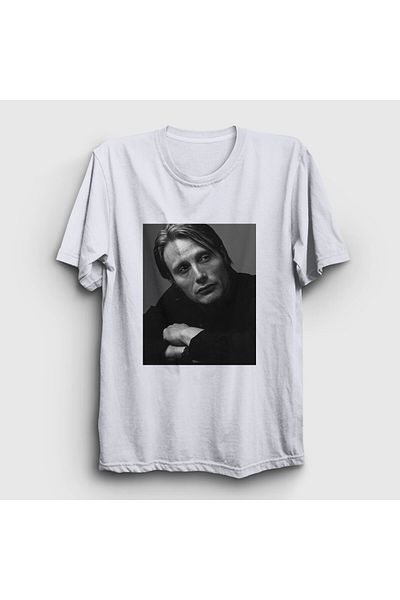 Presmono Unisex Λευκό Μπλουζάκι Pose Mads Mikkelsen 555420tt